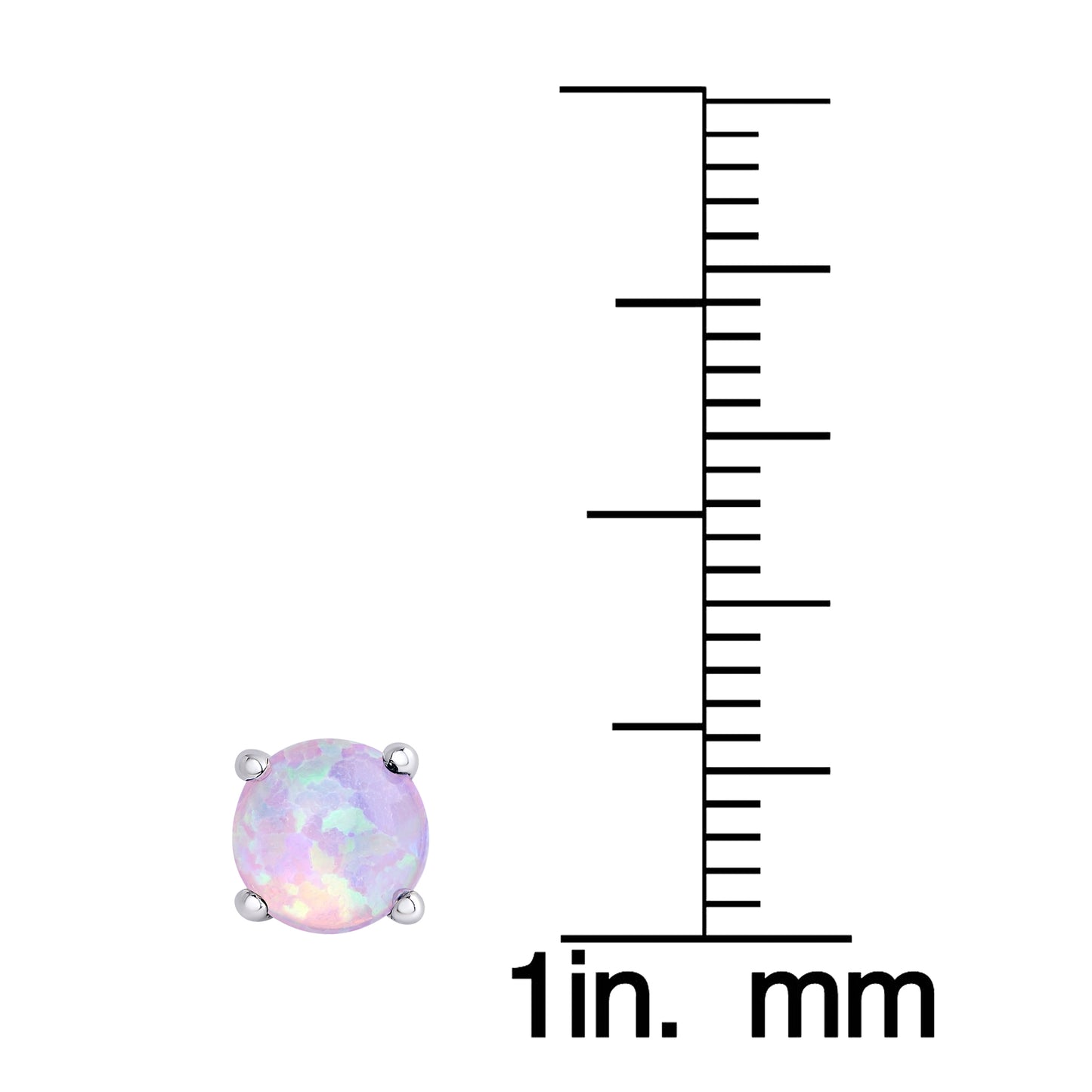 Sterling Silver 3 Pc Opal Gemstone Stud Earrings