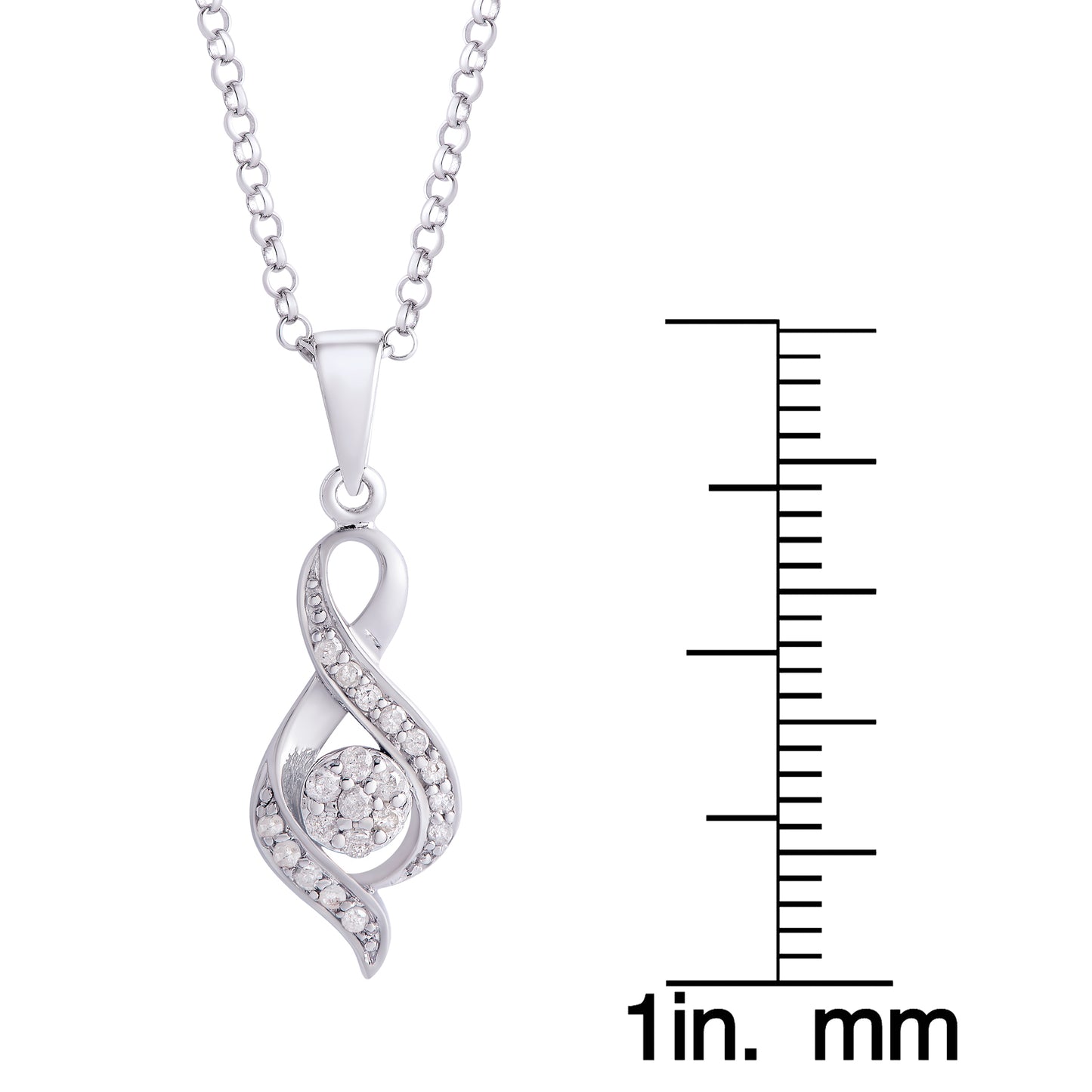 Sterling Silver 1/8ct Diamond Infinity Pendant