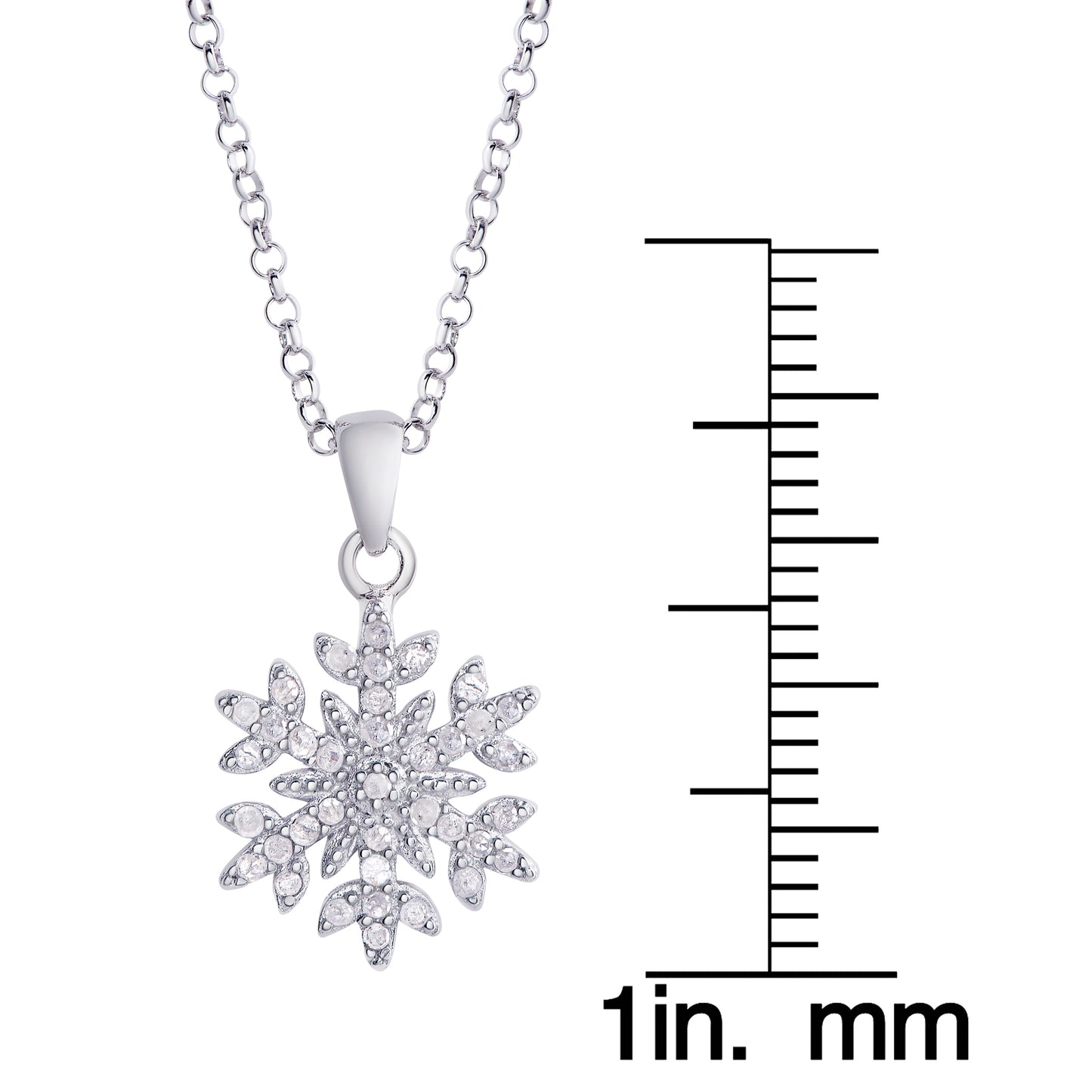Sterling Silver 1/4ct Diamond Snowflake Pendant