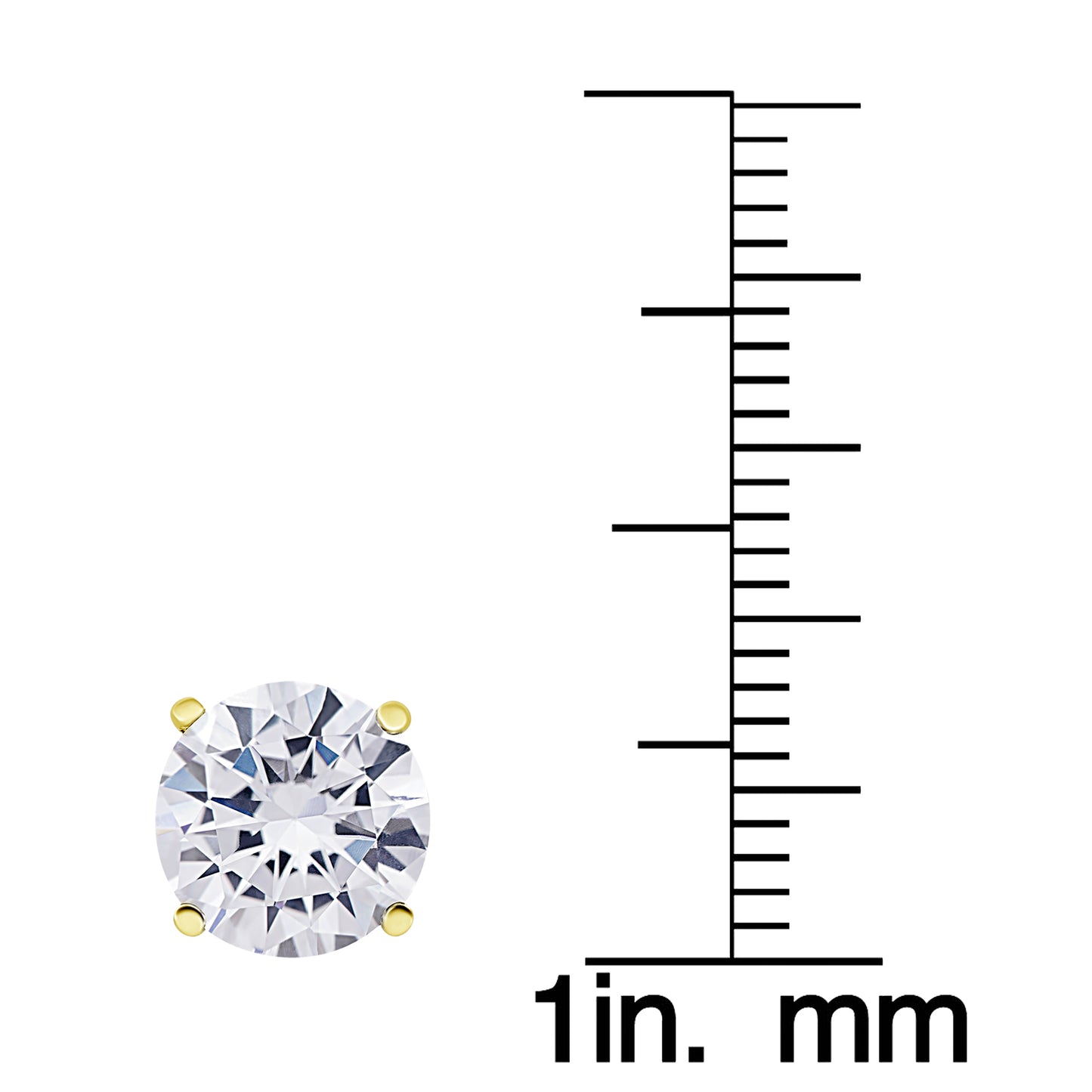 Silver Plated Cubic Zirconia 7MM Stud Ear