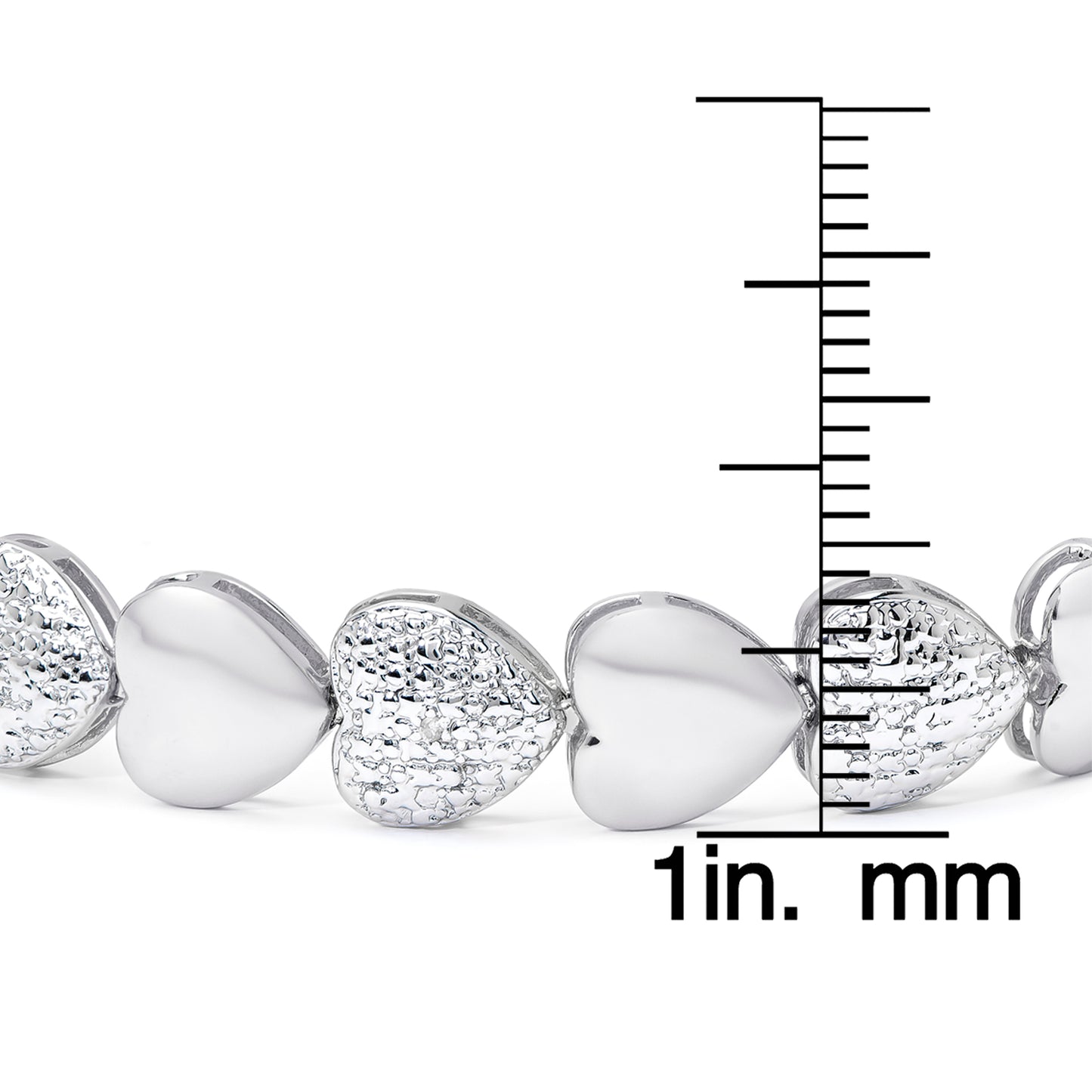 Silver Plated Diamond Accent Heart Bracelet