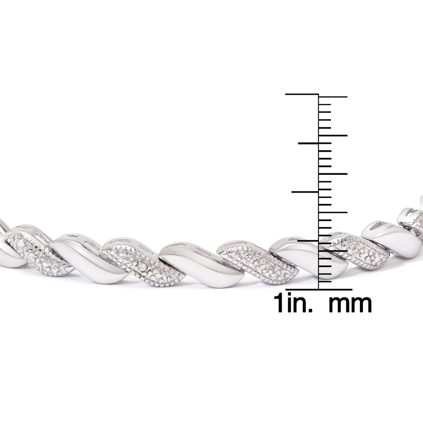 Silver Plated Diamond Accent 'S' Link Adjustable Bracelet