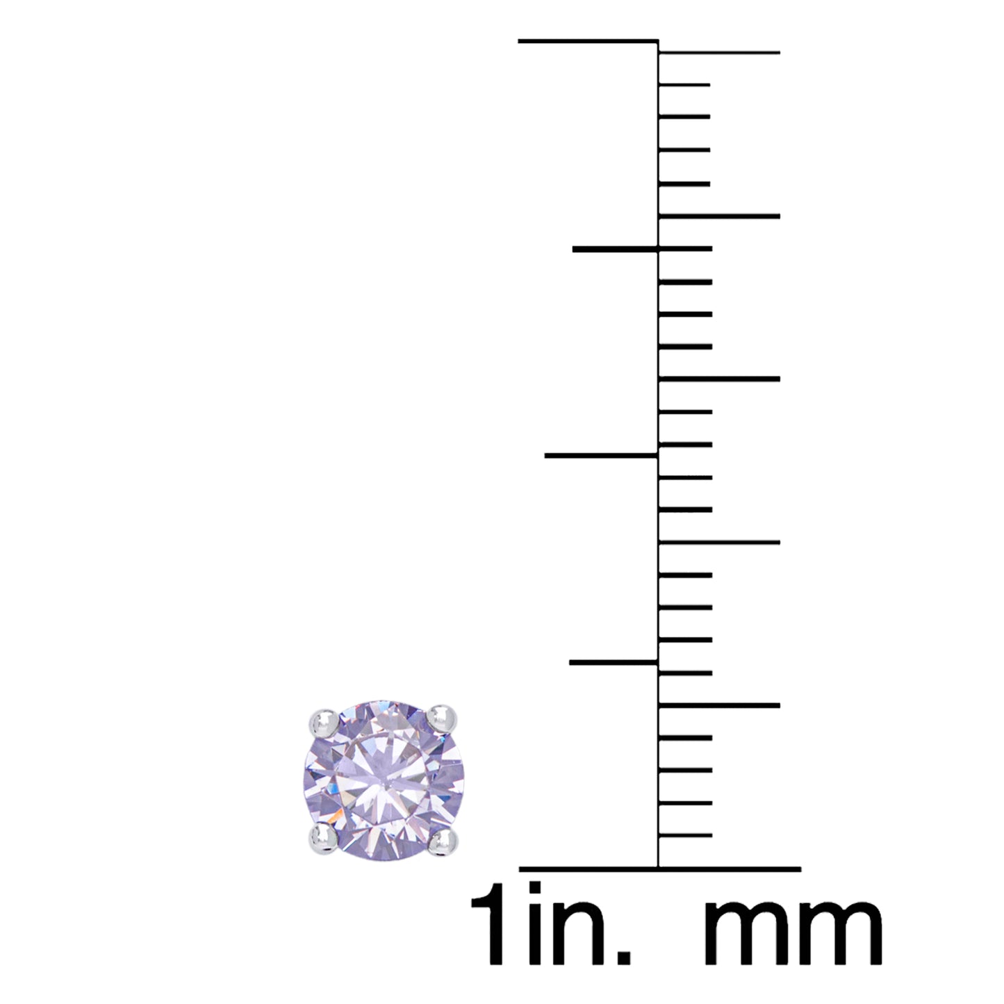 Silver Plated Lavendar CZ 4Prs Stud Set