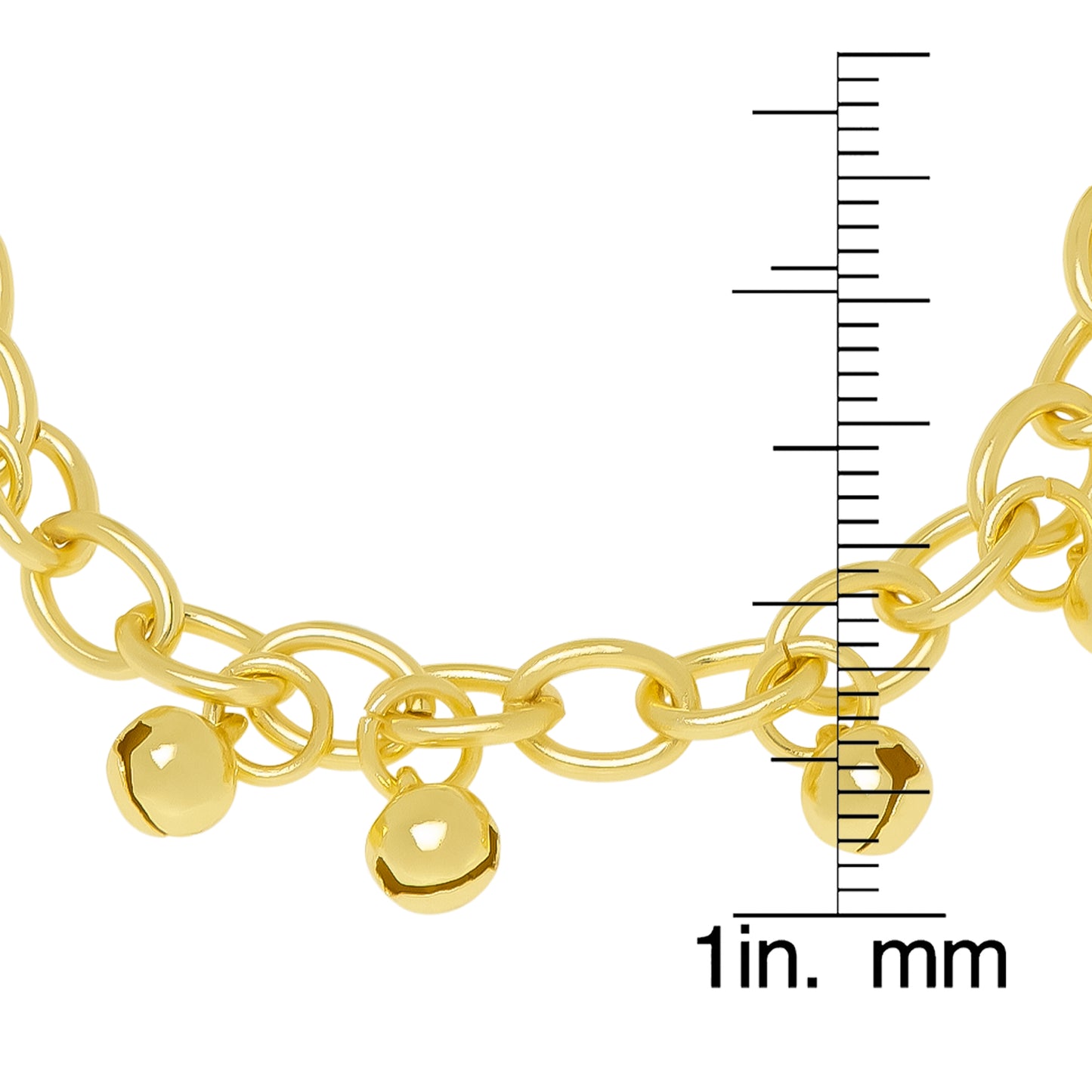 Gold Plated Dangling Bells Charms Bracelet