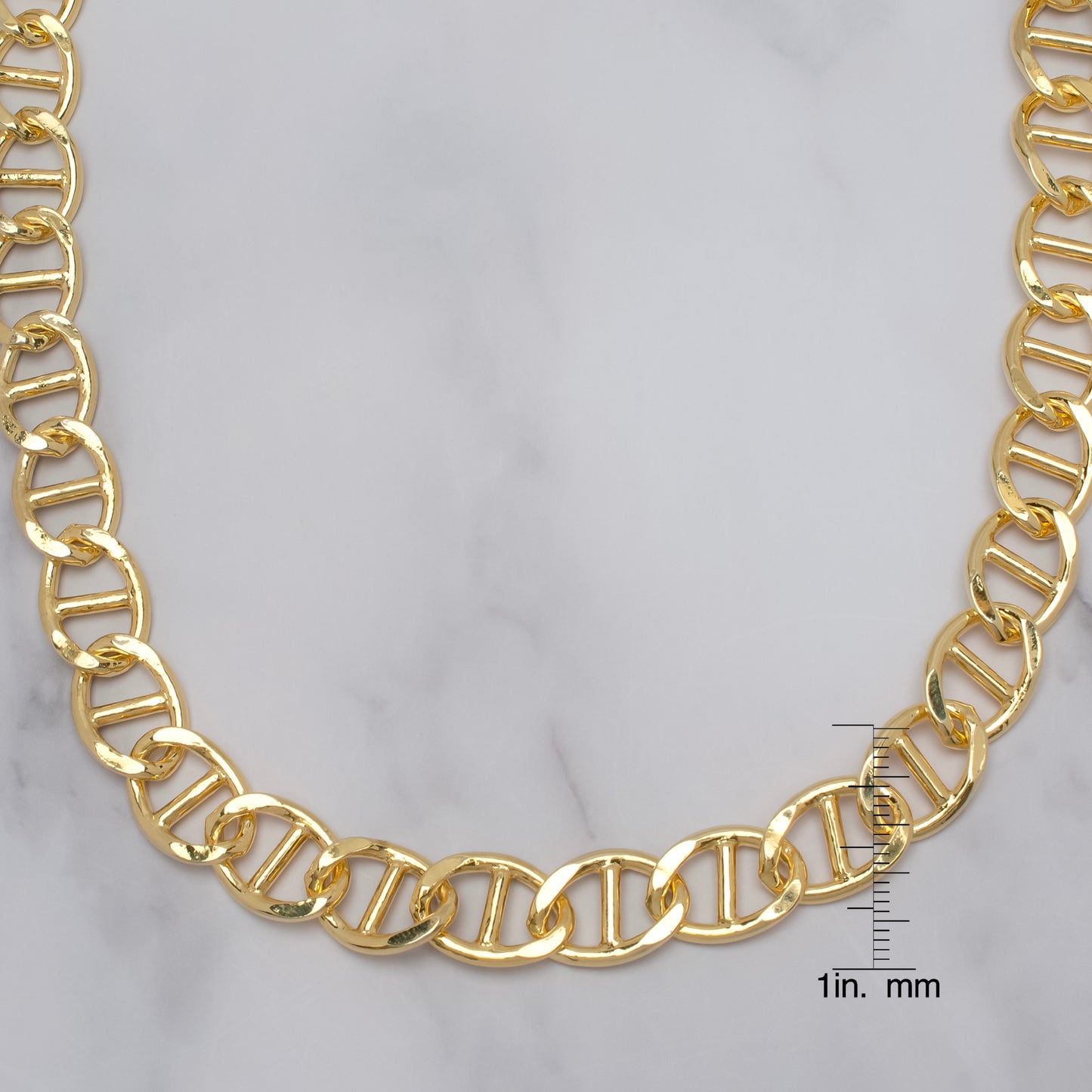 14Kt. gold plated Flat Anchor Chain Necklace-18"