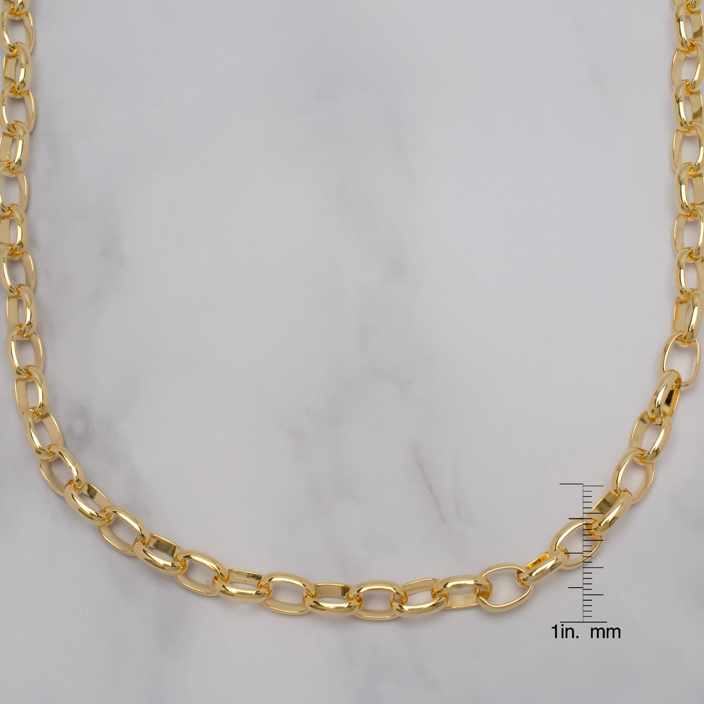 14Kt. gold plated Smooth Rolo Chain Necklace-18"