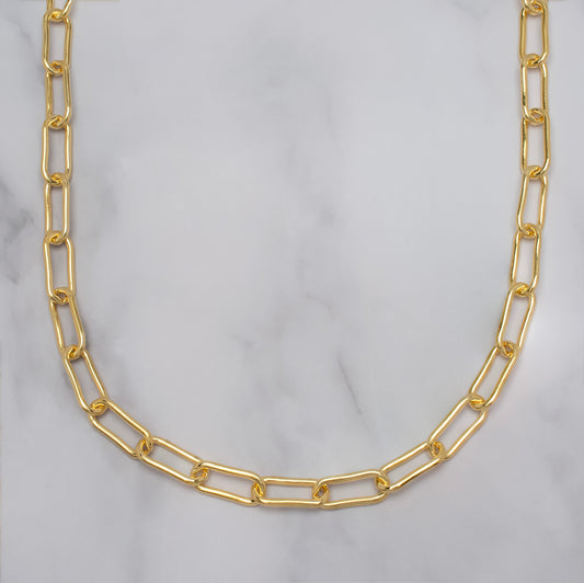 14Kt. gold plated Paperclip Chain Necklace-18"