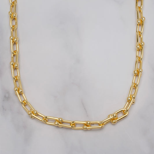 14Kt. gold plated Bridle Chain Necklace-18"