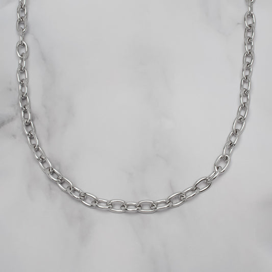 Fine Silver plated Rolo Chain Necklace-18"