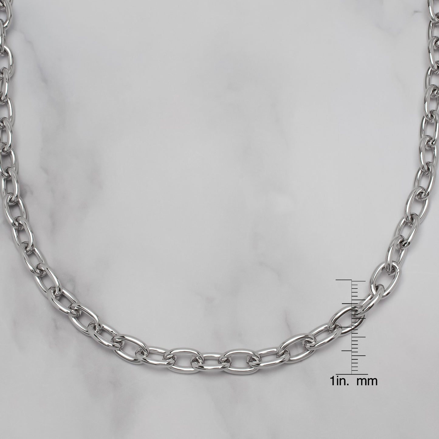 Fine Silver plated Rolo Chain Necklace-18"