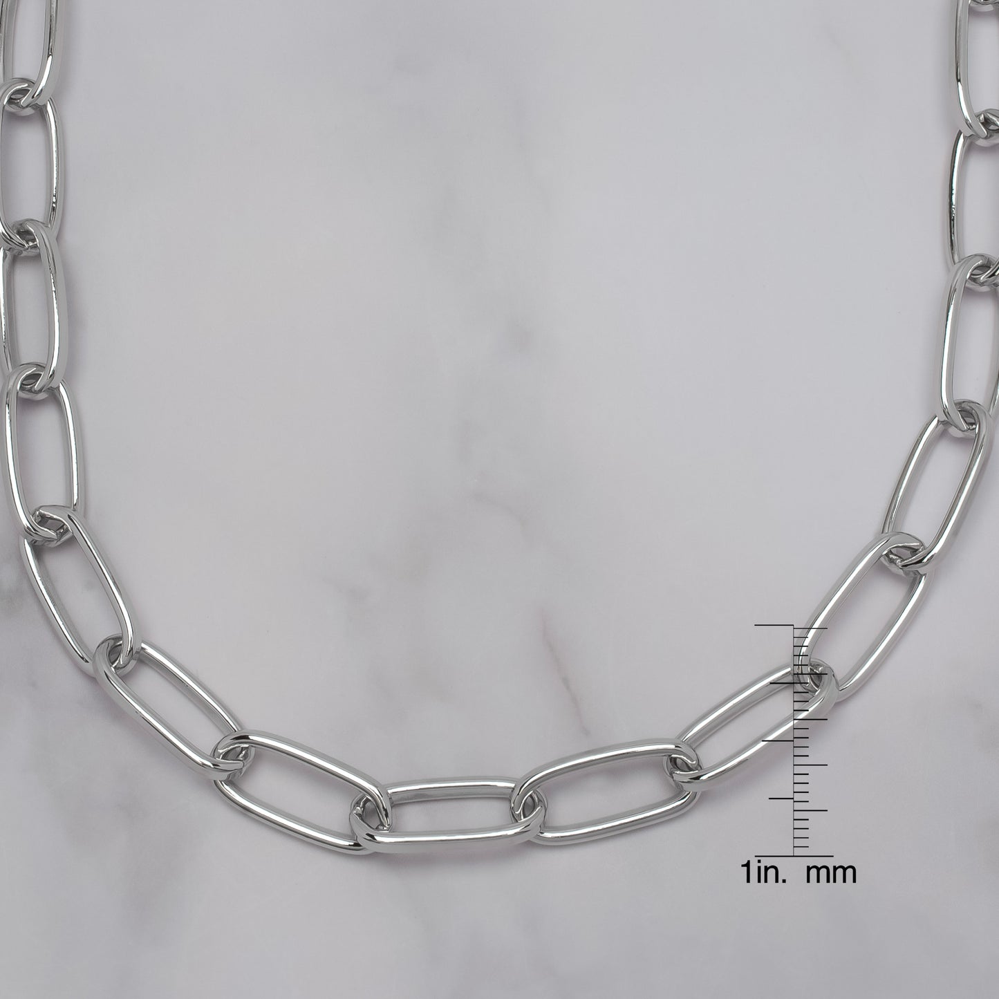 Fine Silver-plated Paperclip Chain Necklace-18"