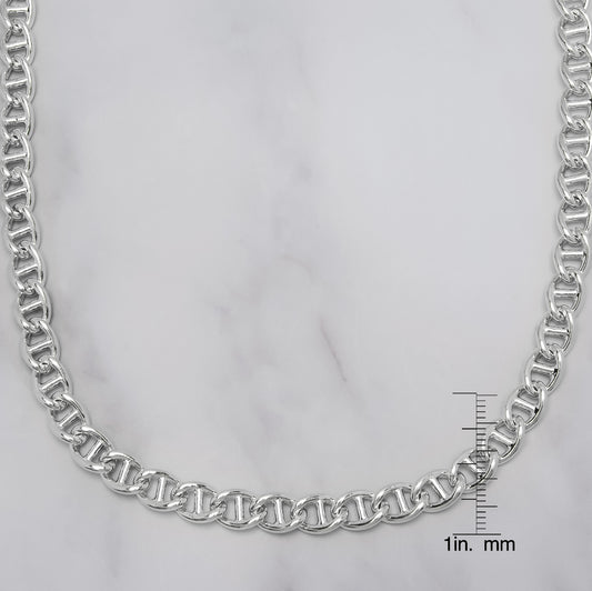 Fine Silver-plated Thick Anchor Chain Necklace-18"