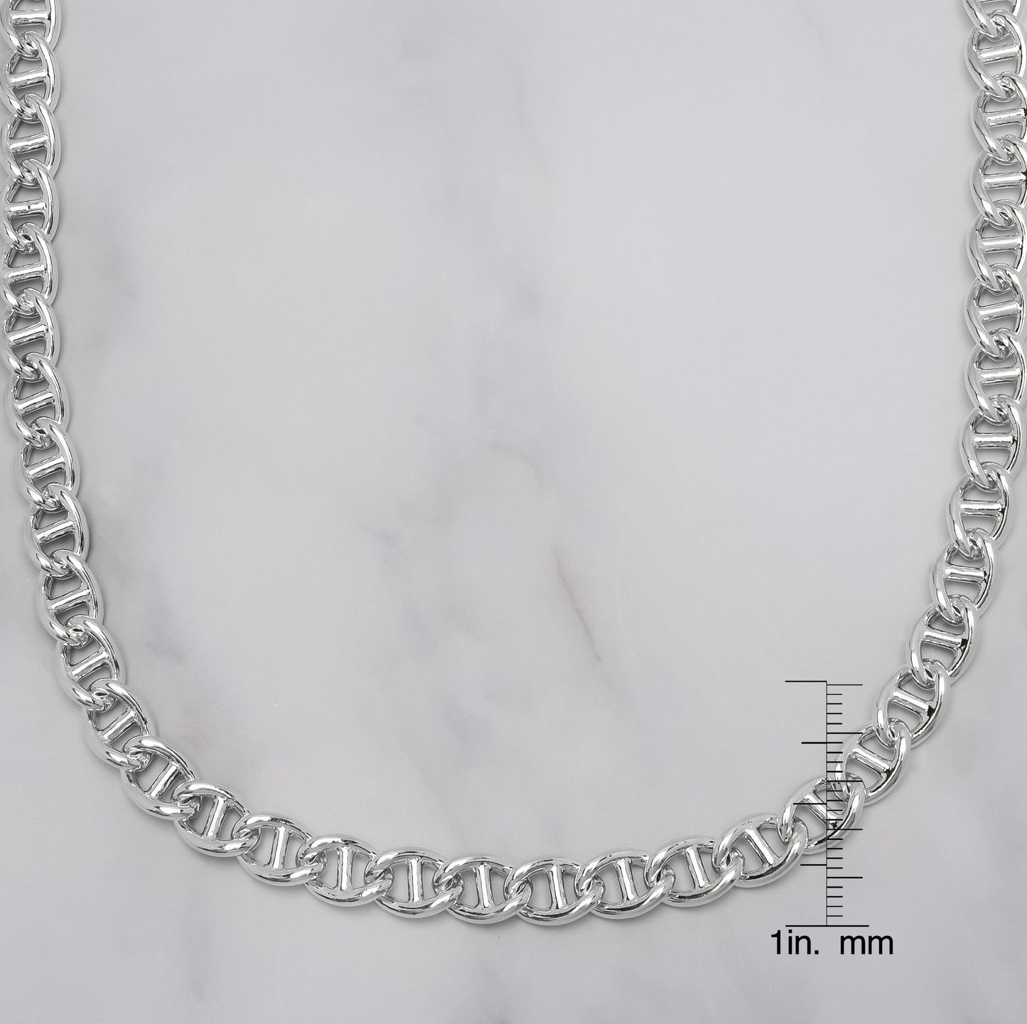 Fine Silver-plated Thick Anchor Chain Necklace-18"