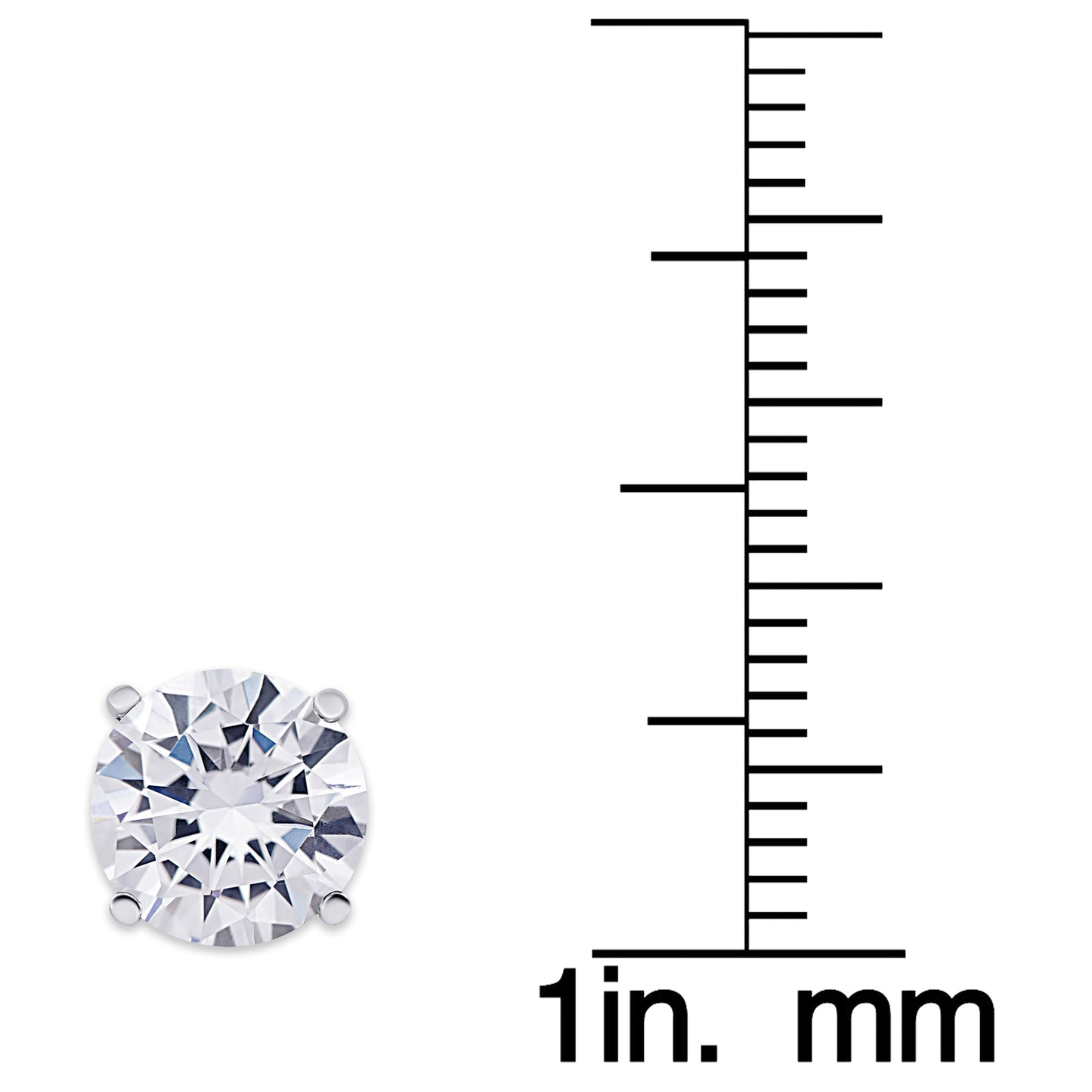 Sterling Silver Cubic Zirconia Pear, Square, Round 3 Prs Stud Set