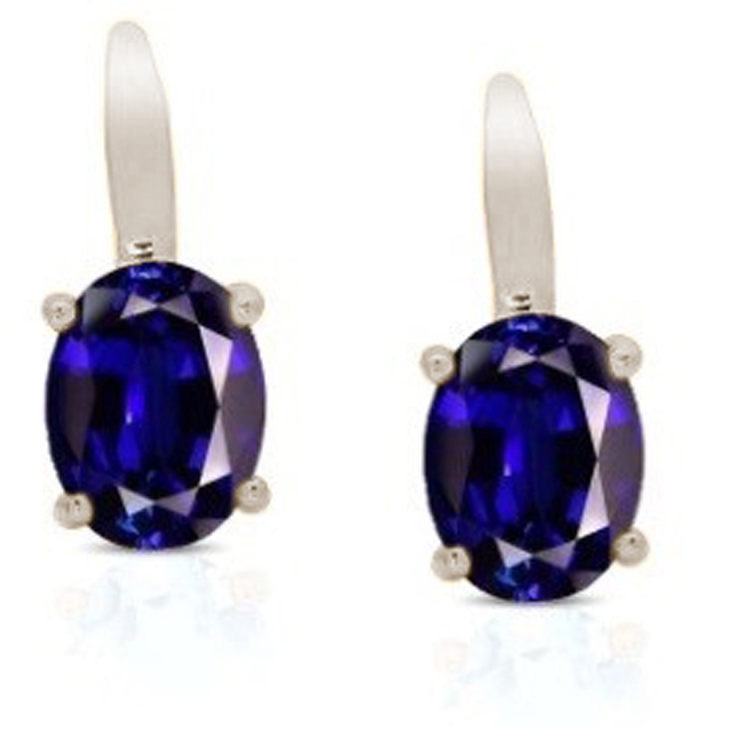 Sterling Silver Lab Sapphire Lever back Gemstone Earrings