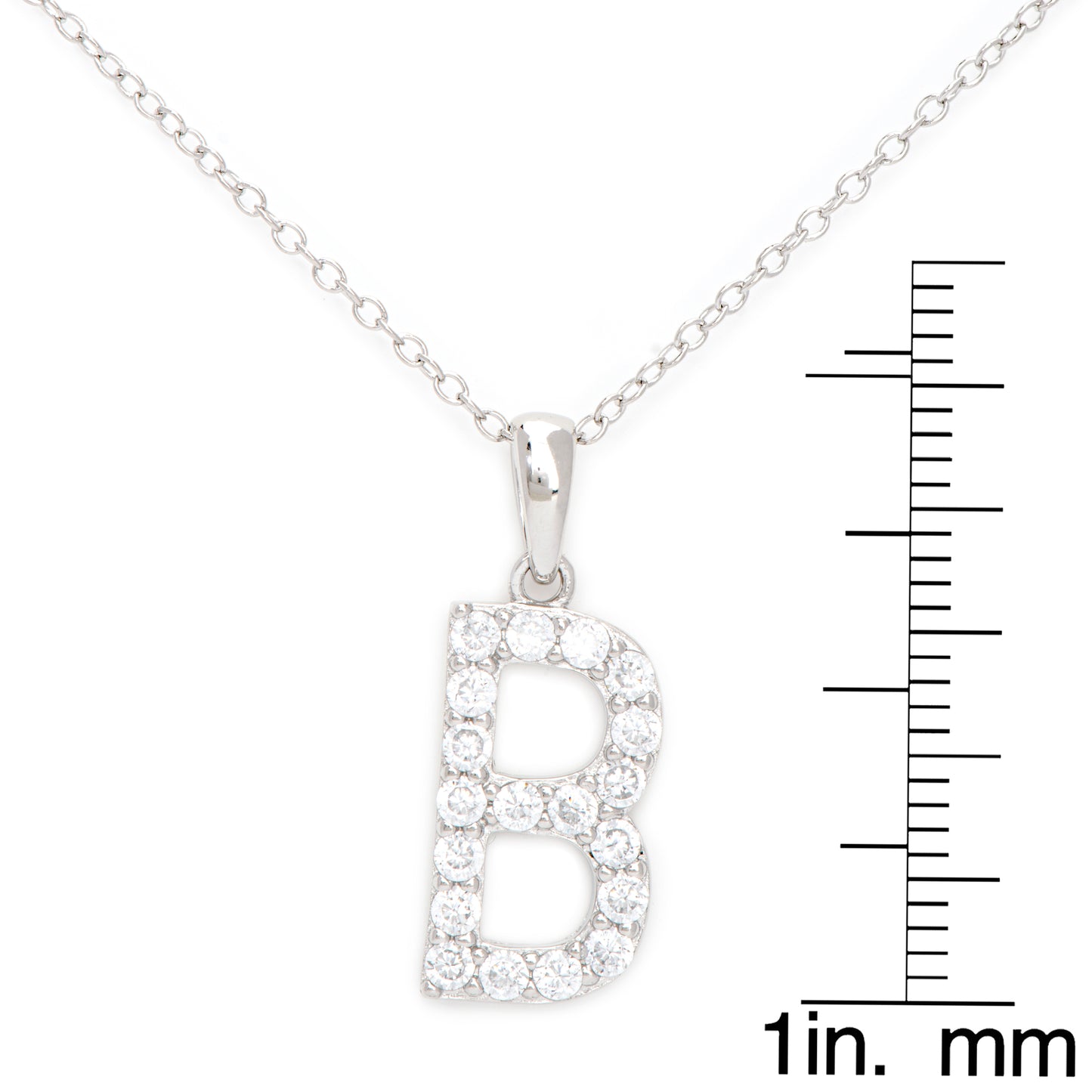 Sterling Silver Cubic Zirconia Initial Pendant