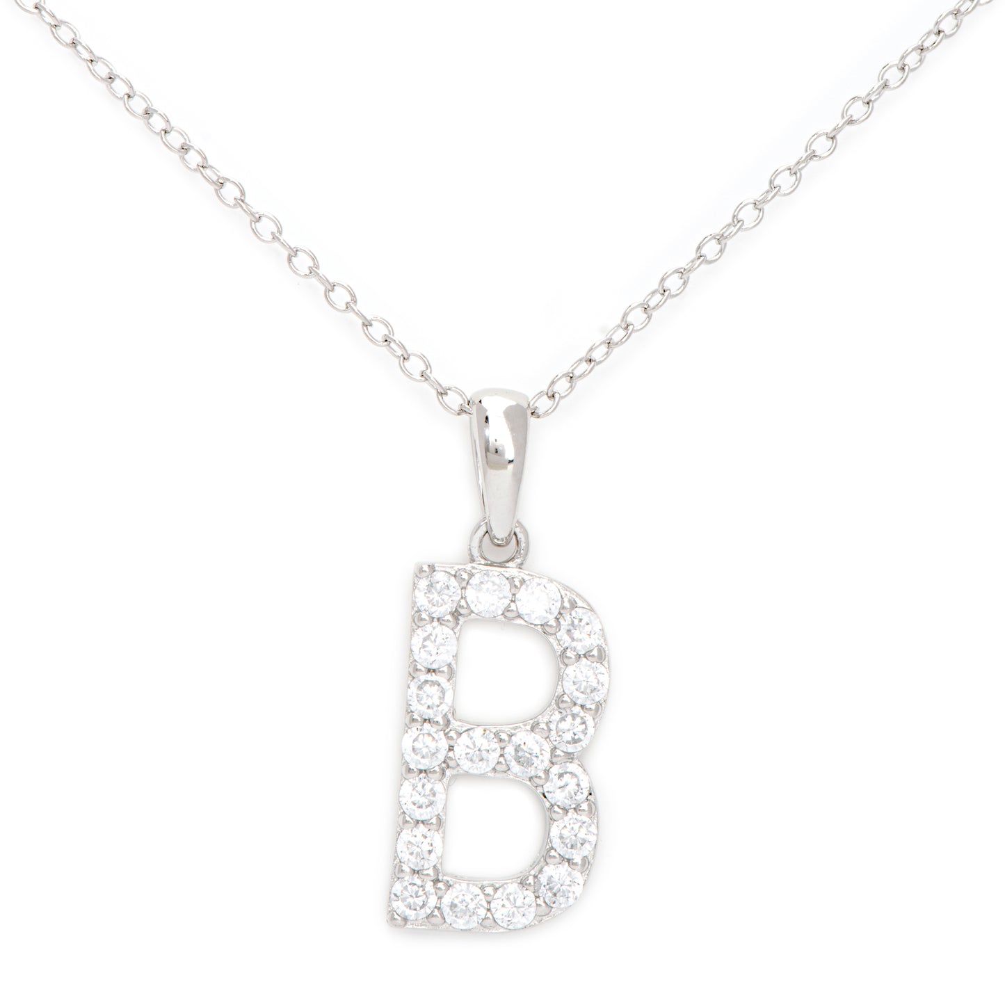 Sterling Silver Cubic Zirconia Initial Pendant