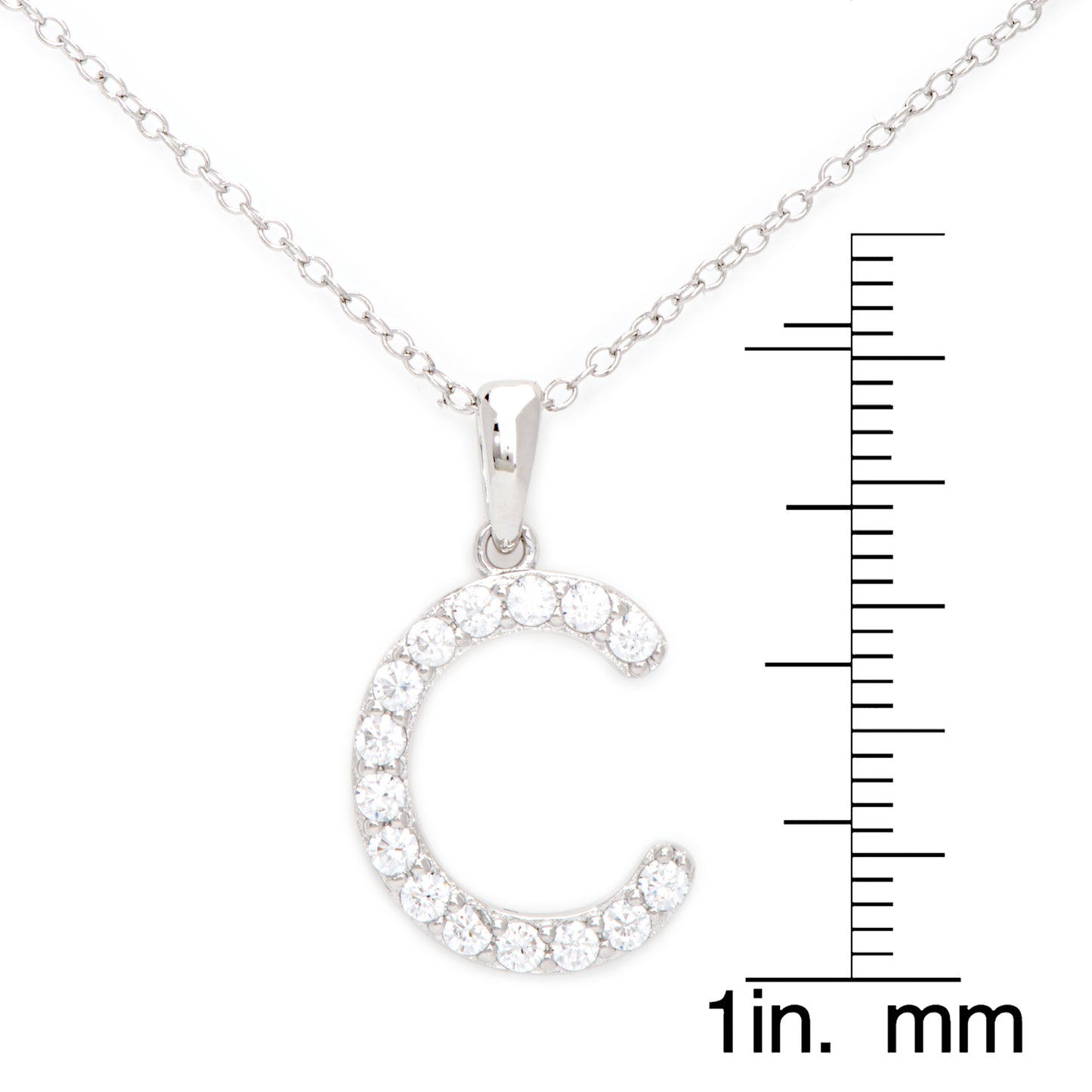 Sterling Silver Cubic Zirconia Initial Pendant