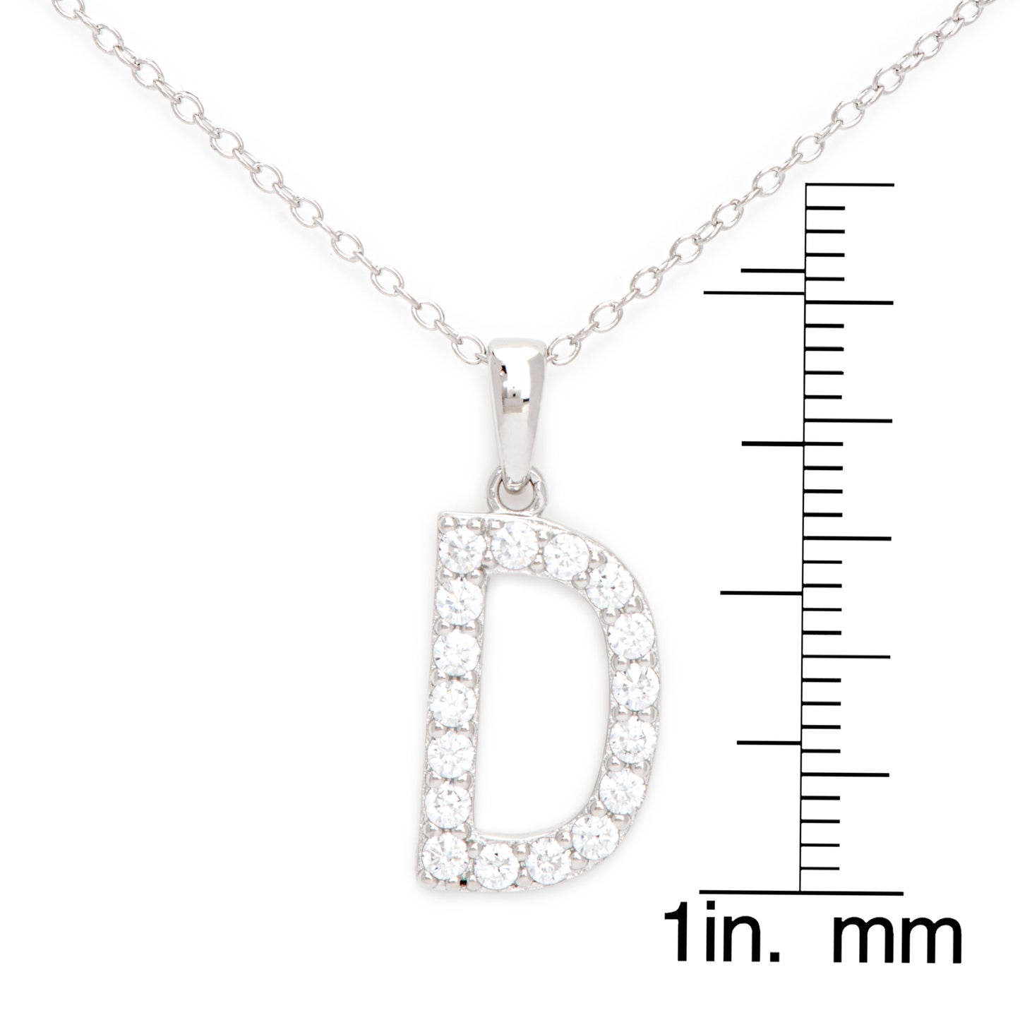 Sterling Silver Cubic Zirconia Initial Pendant