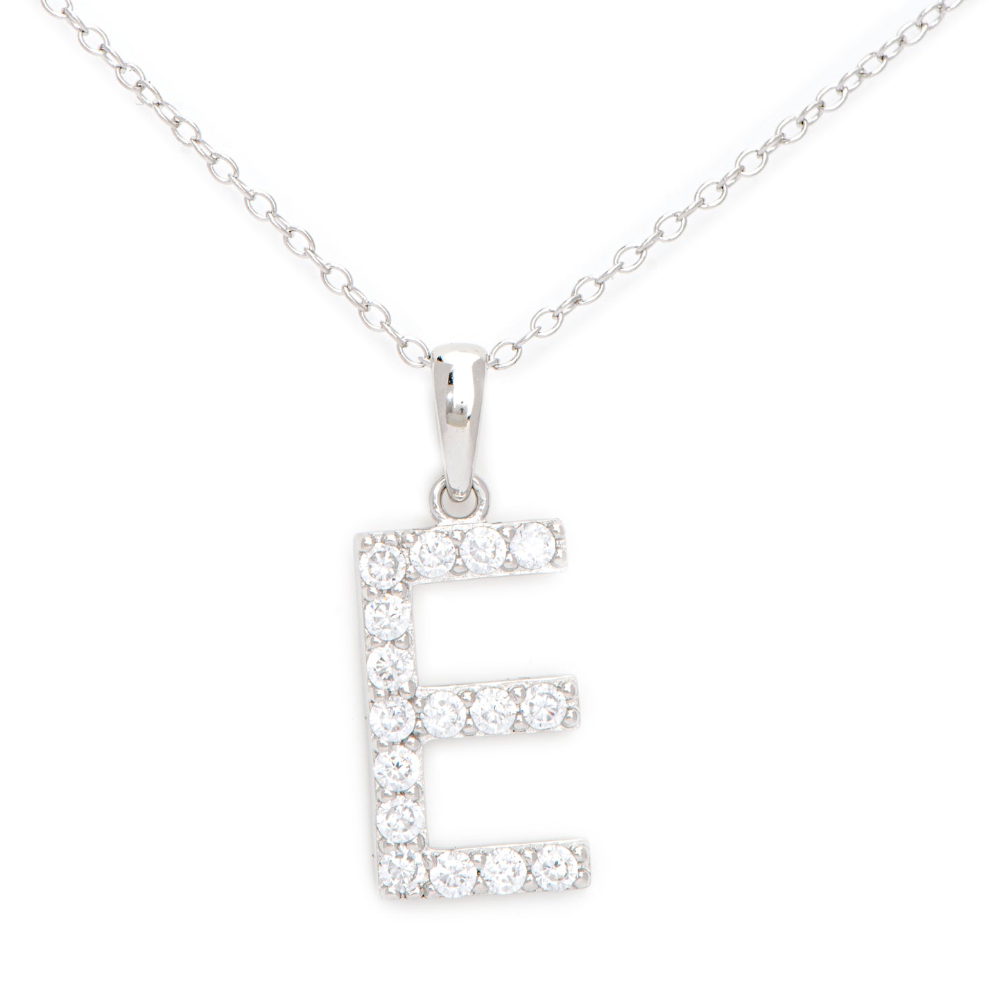 Sterling Silver Cubic Zirconia Initial Pendant