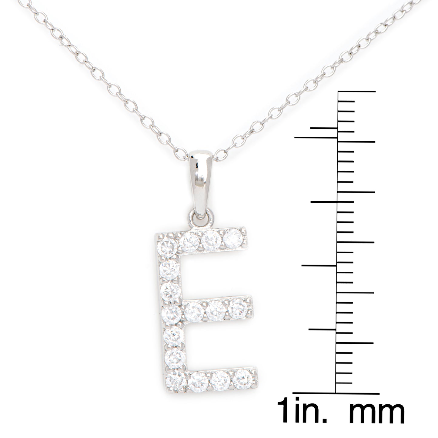 Sterling Silver Cubic Zirconia Initial Pendant