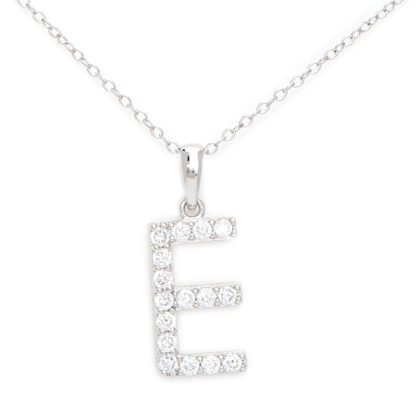 Sterling Silver Cubic Zirconia Initial Pendant