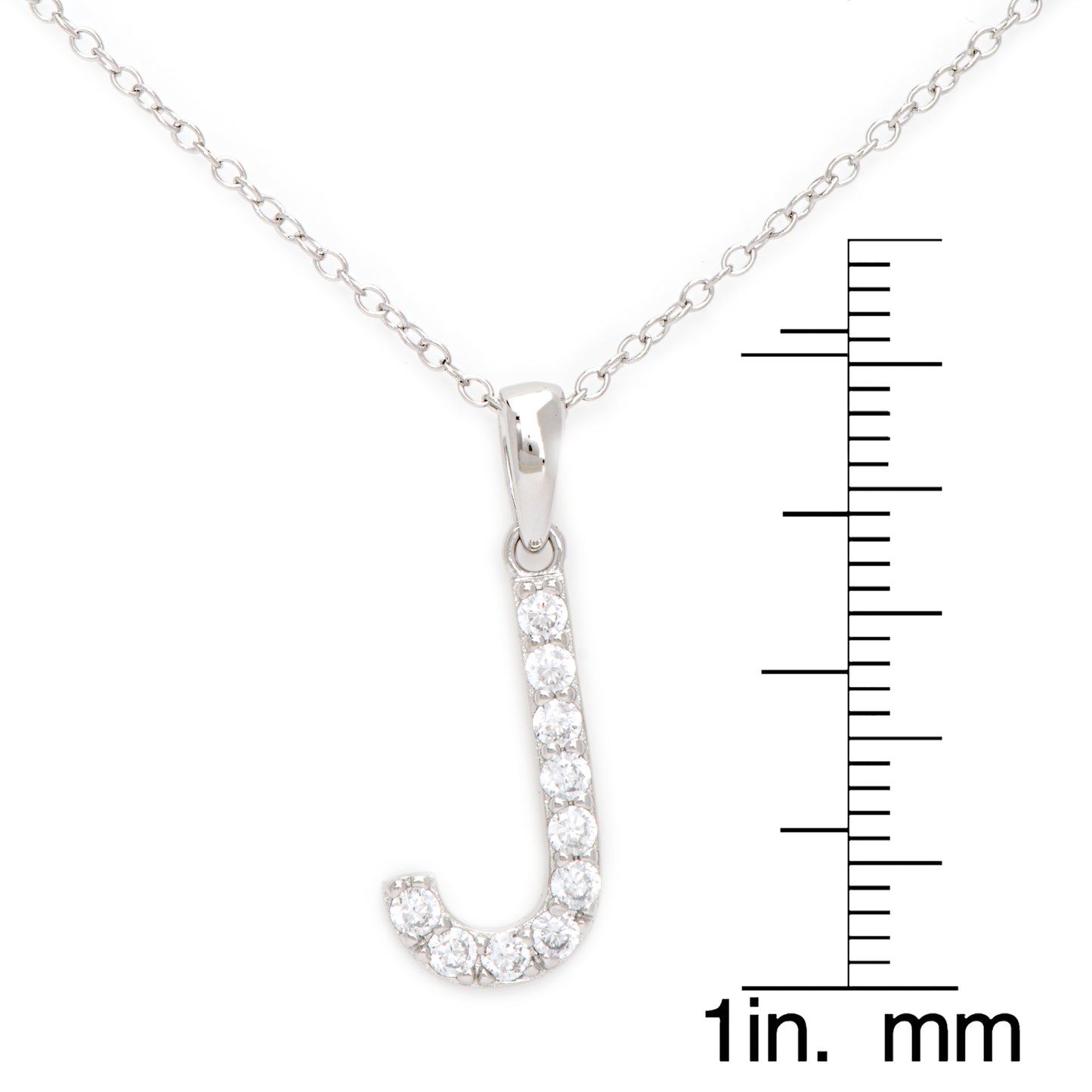 Sterling Silver Cubic Zirconia Initial Pendant