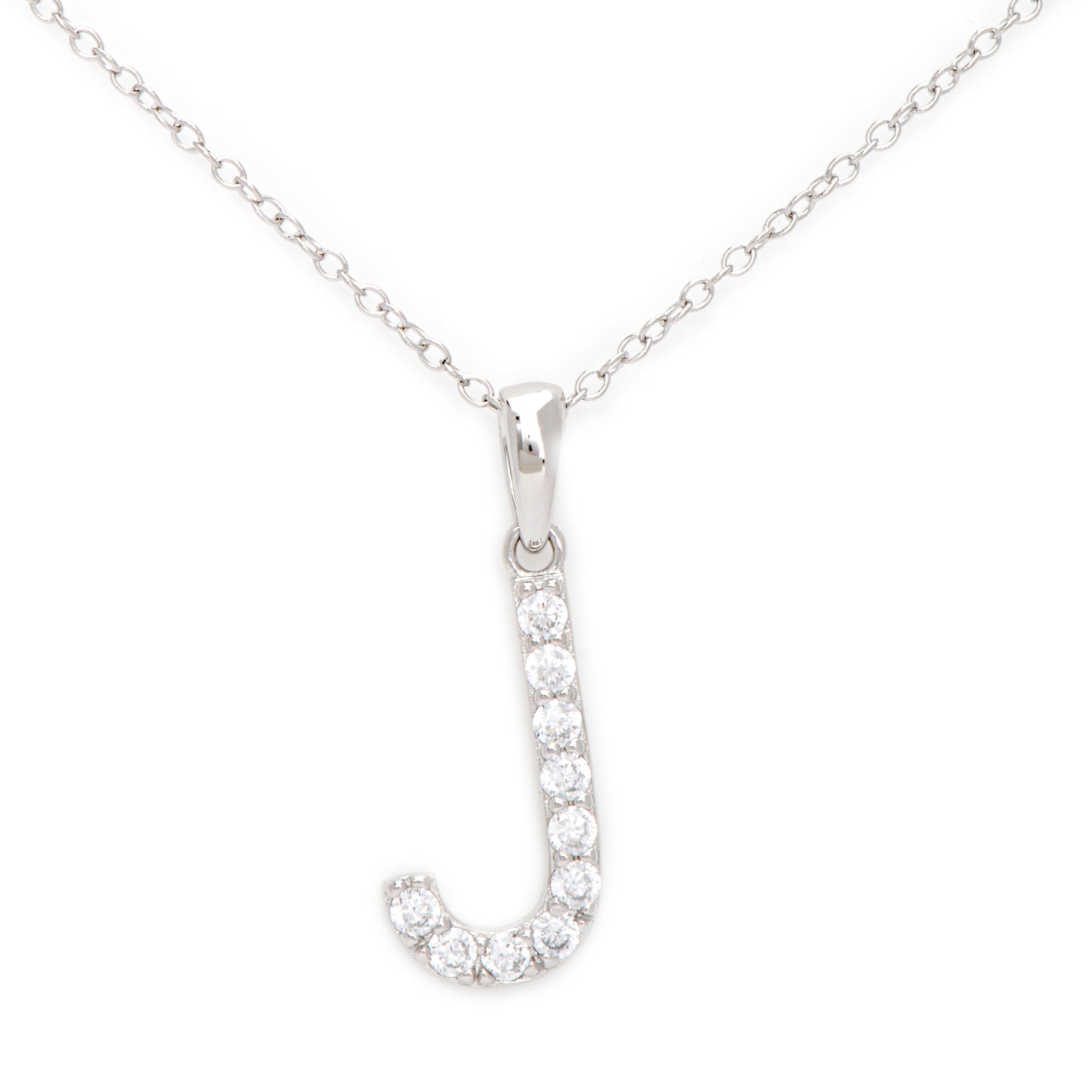 Sterling Silver Cubic Zirconia Initial Pendant