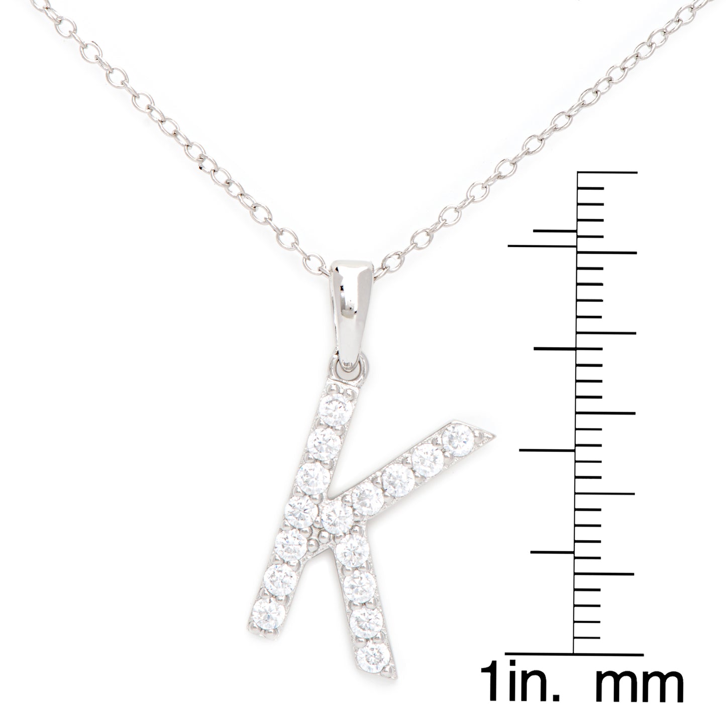 Sterling Silver Cubic Zirconia Initial Pendant