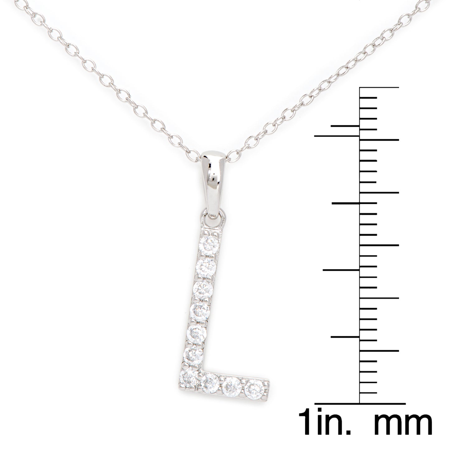 Sterling Silver Cubic Zirconia Initial Pendant