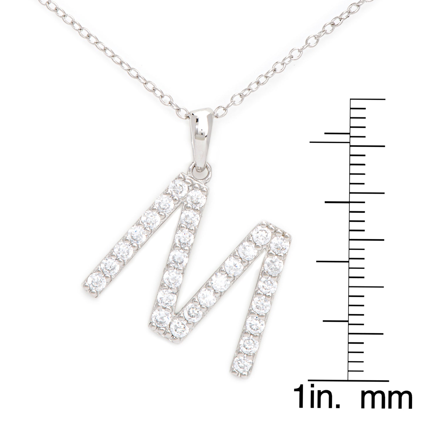 Sterling Silver Cubic Zirconia Initial Pendant