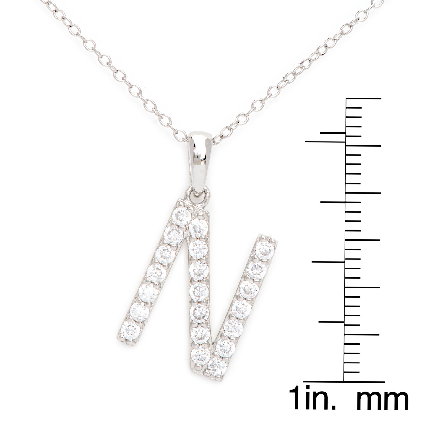 Sterling Silver Cubic Zirconia Initial Pendant