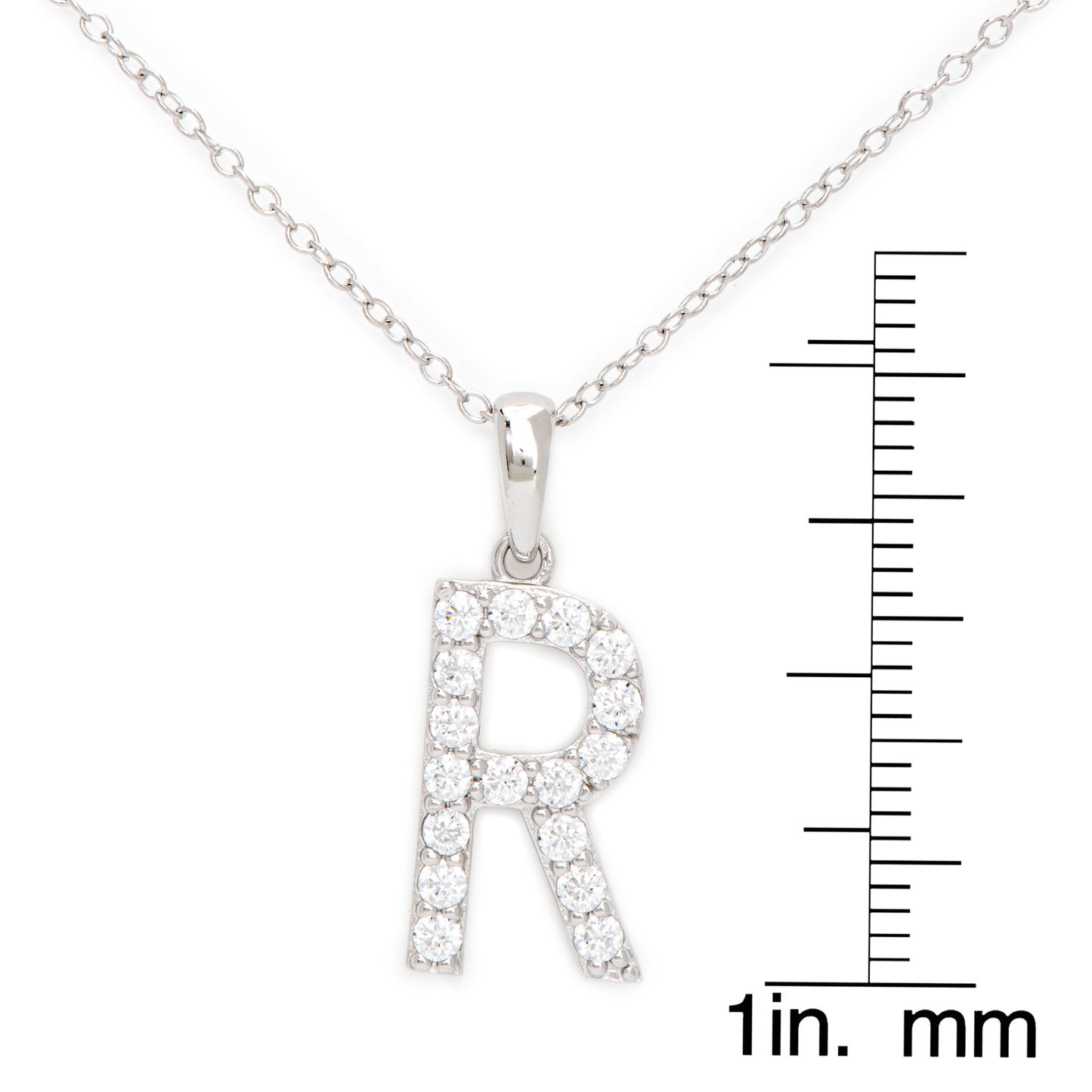 Sterling Silver Cubic Zirconia Initial Pendant