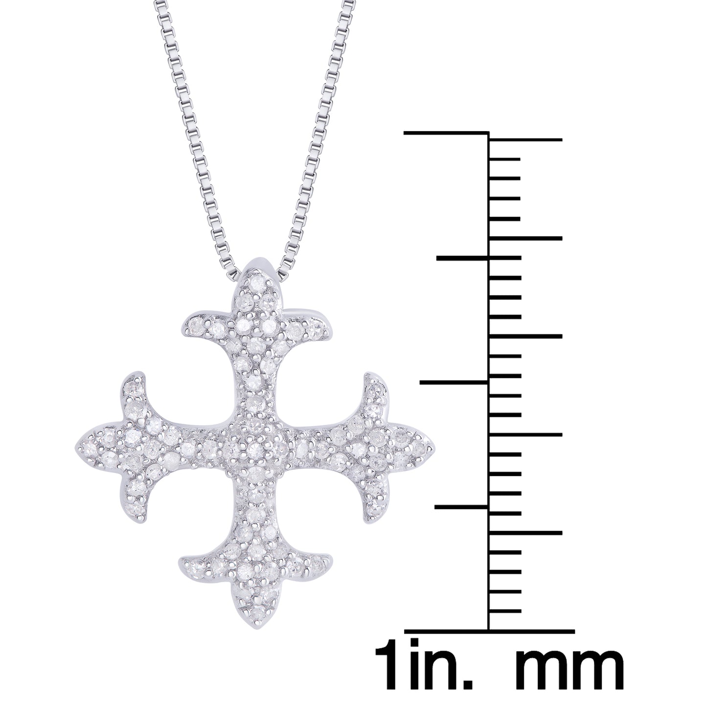 Sterling Silver .34ct Diamond Cross Pendant