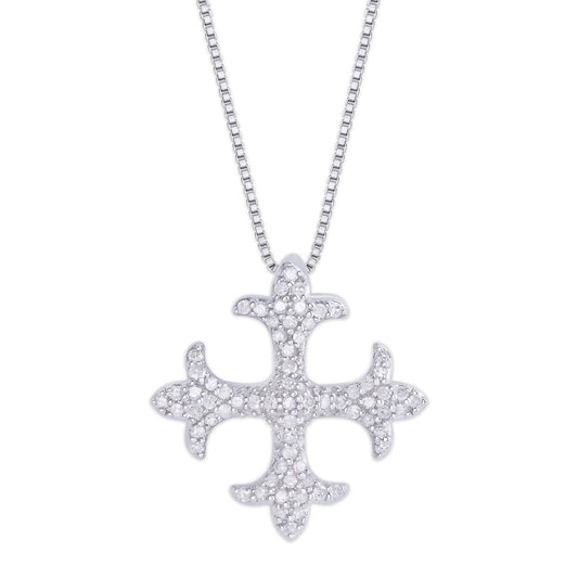 Sterling Silver .34ct Diamond Cross Pendant