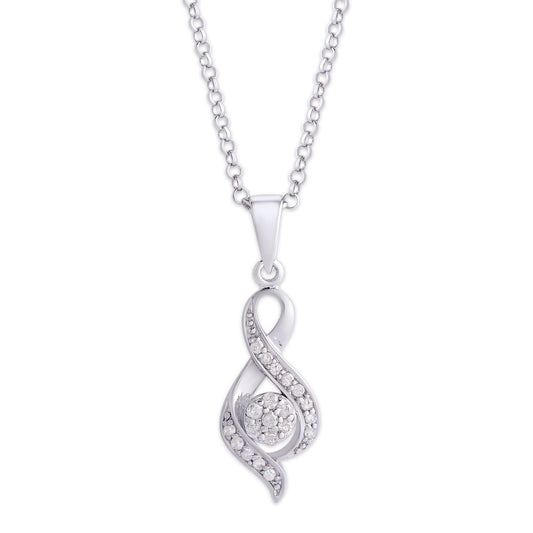 Sterling Silver 1/8ct Diamond Infinity Pendant