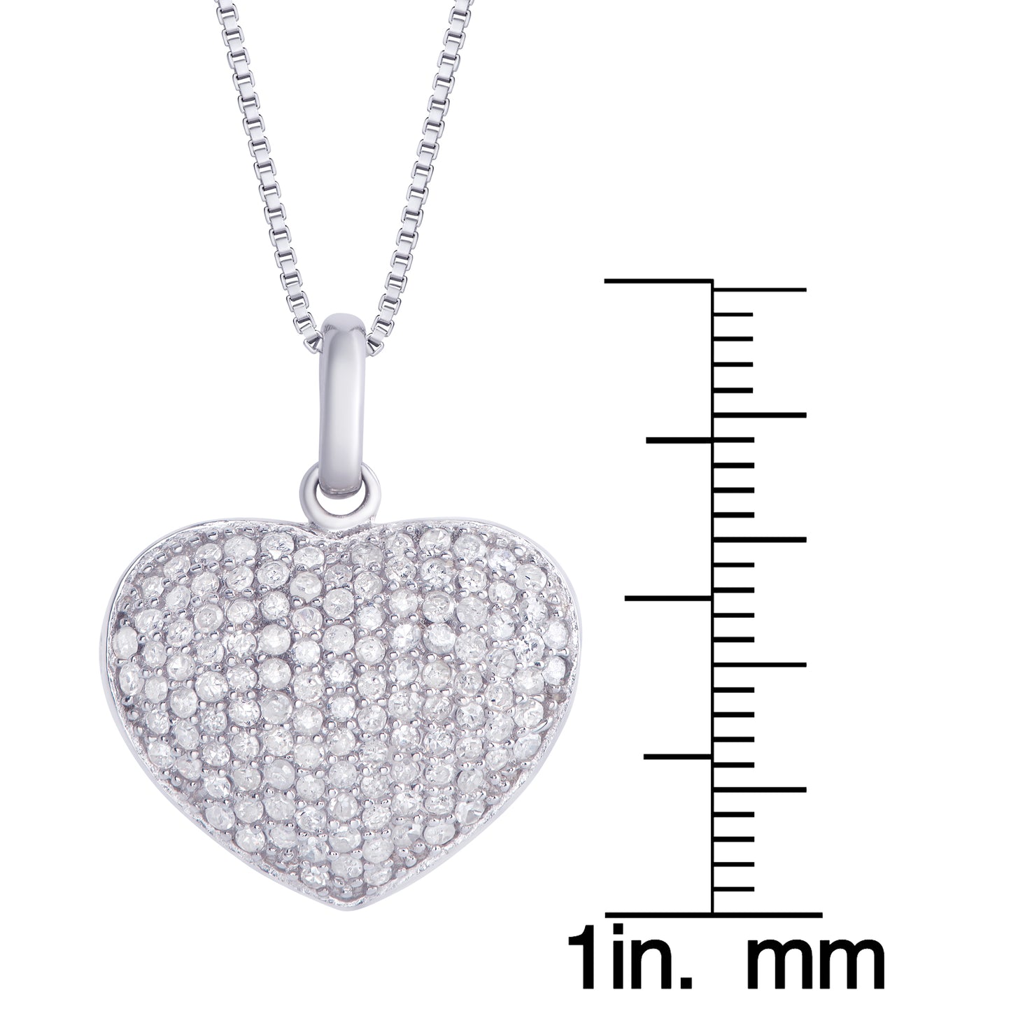 Sterling Silver .60ct Diamond Heart Locket Pendant