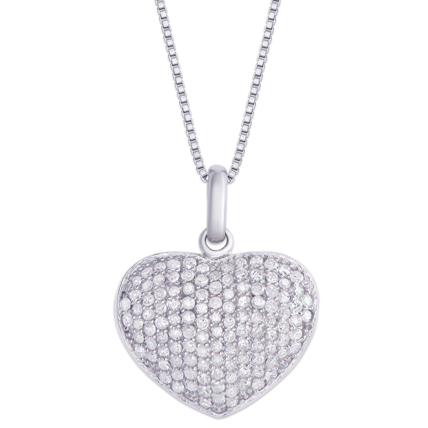 Sterling Silver .60ct Diamond Heart Locket Pendant