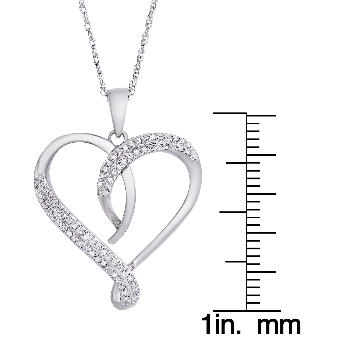 Sterling Silver .22ct Diamond Heart Pendant