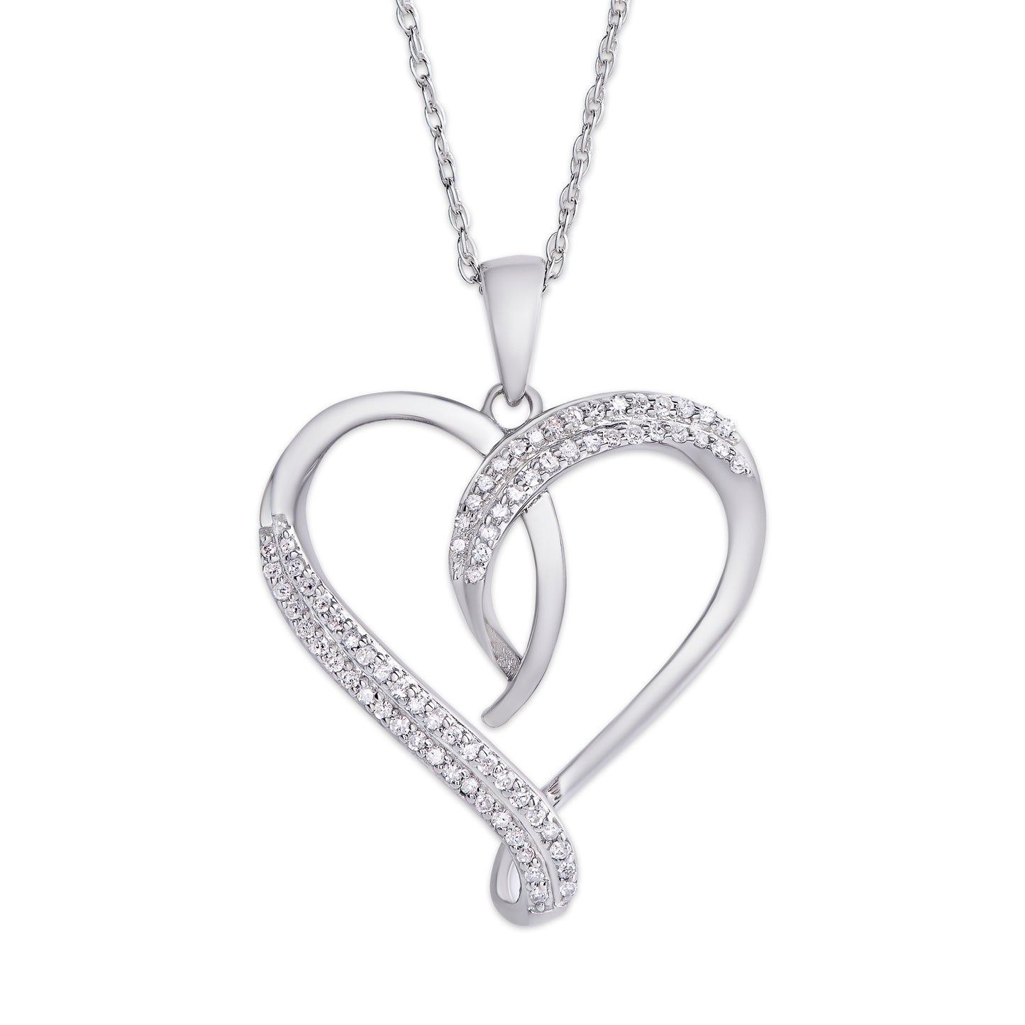 Sterling Silver .22ct Diamond Heart Pendant