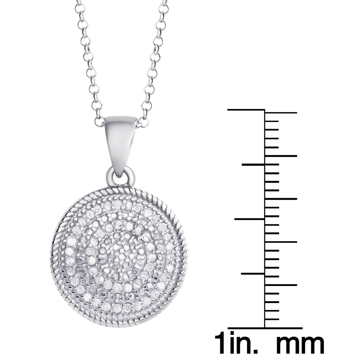 Sterling Silver 1/4ct Diamond Round Pendant