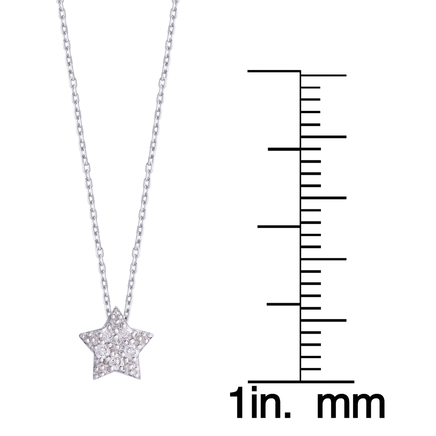 Sterling Silver .23ct Diamond Star Necklace and Earrings Set