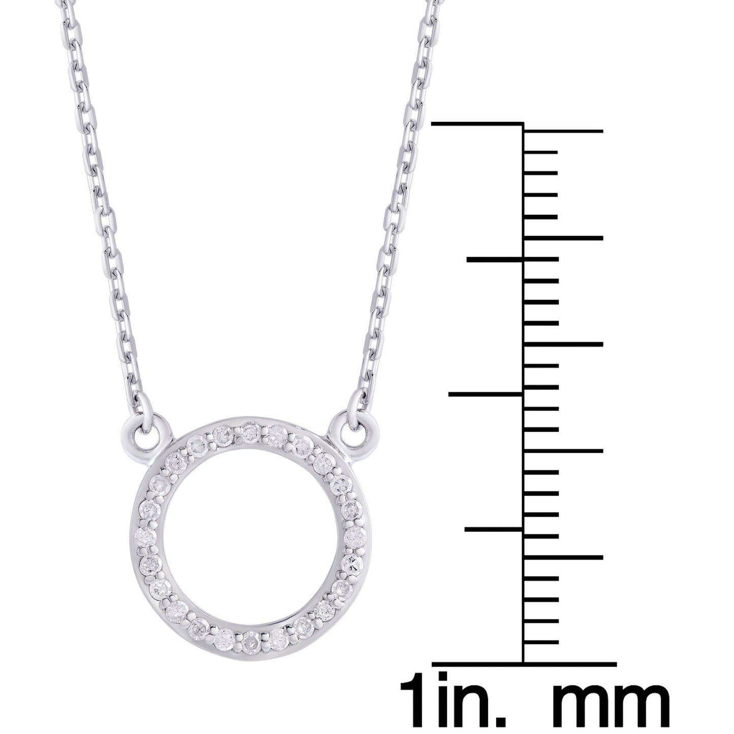 Sterling Silver 1/4ct Diamond Circle Necklace and Earrings Set