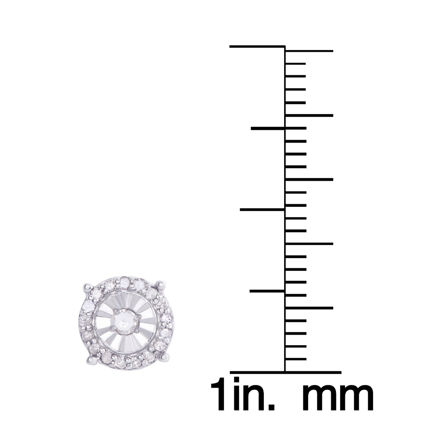 Sterling Silver 1/4 Ct Miracle Plate Round Stud