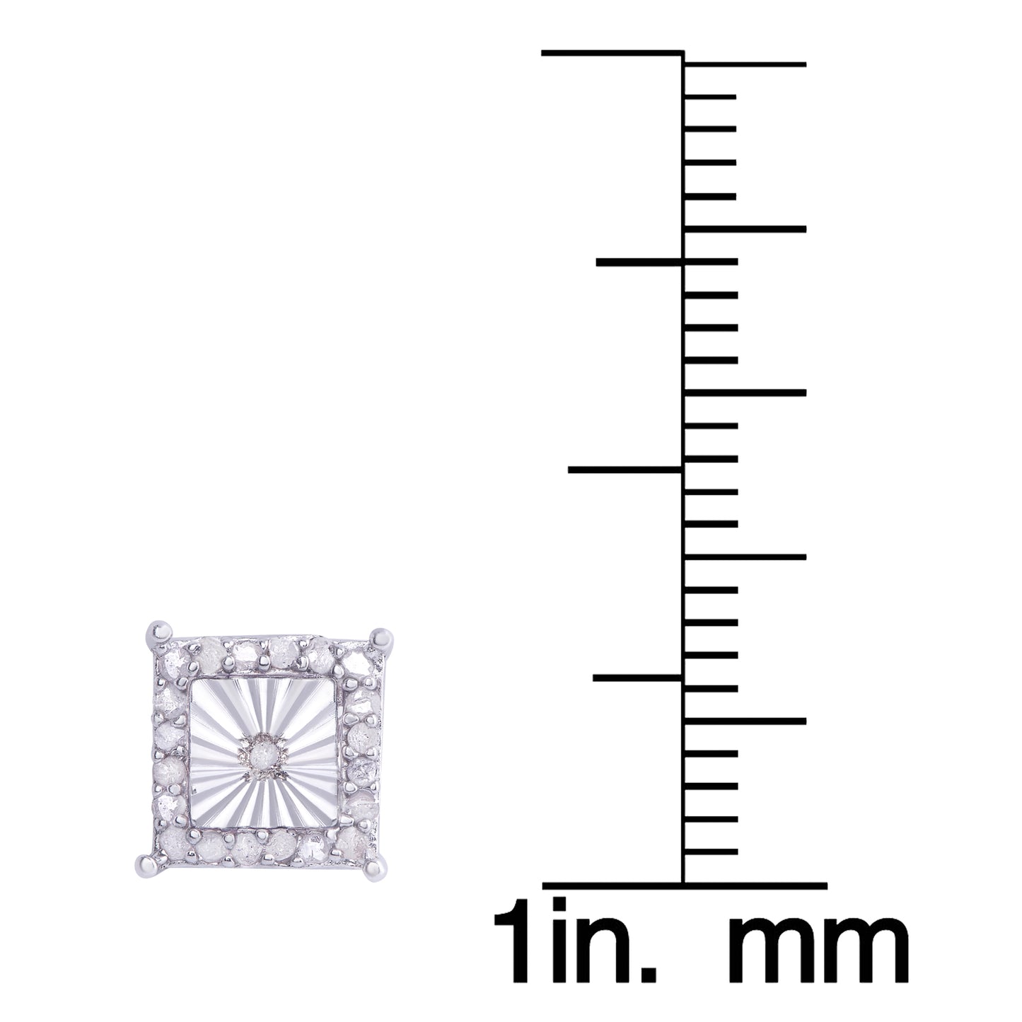 Sterling Silver 1/4 Ct Miracle Plate Square Stud