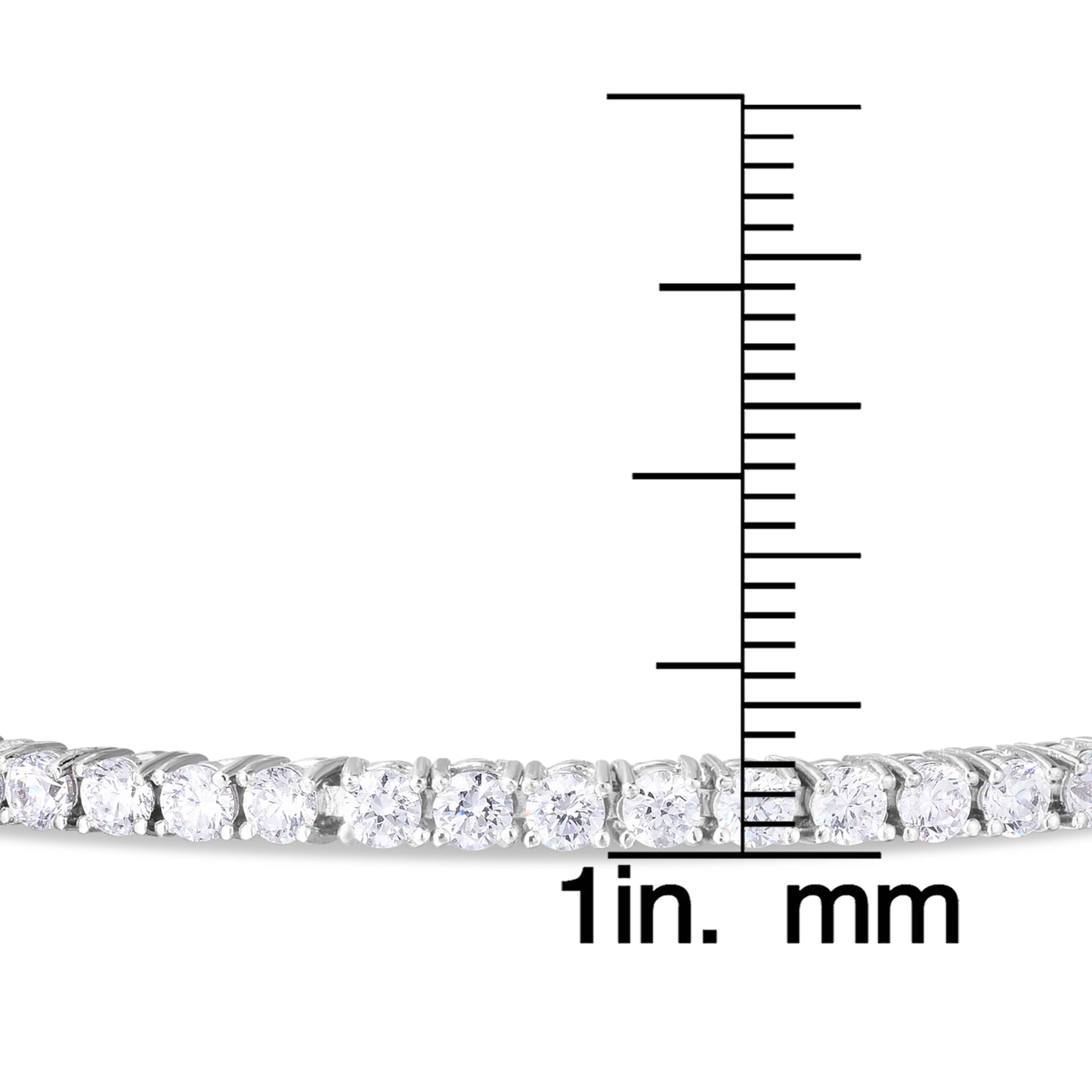 Silver Plated Cubic Zirconia Round Link Line Bracelet