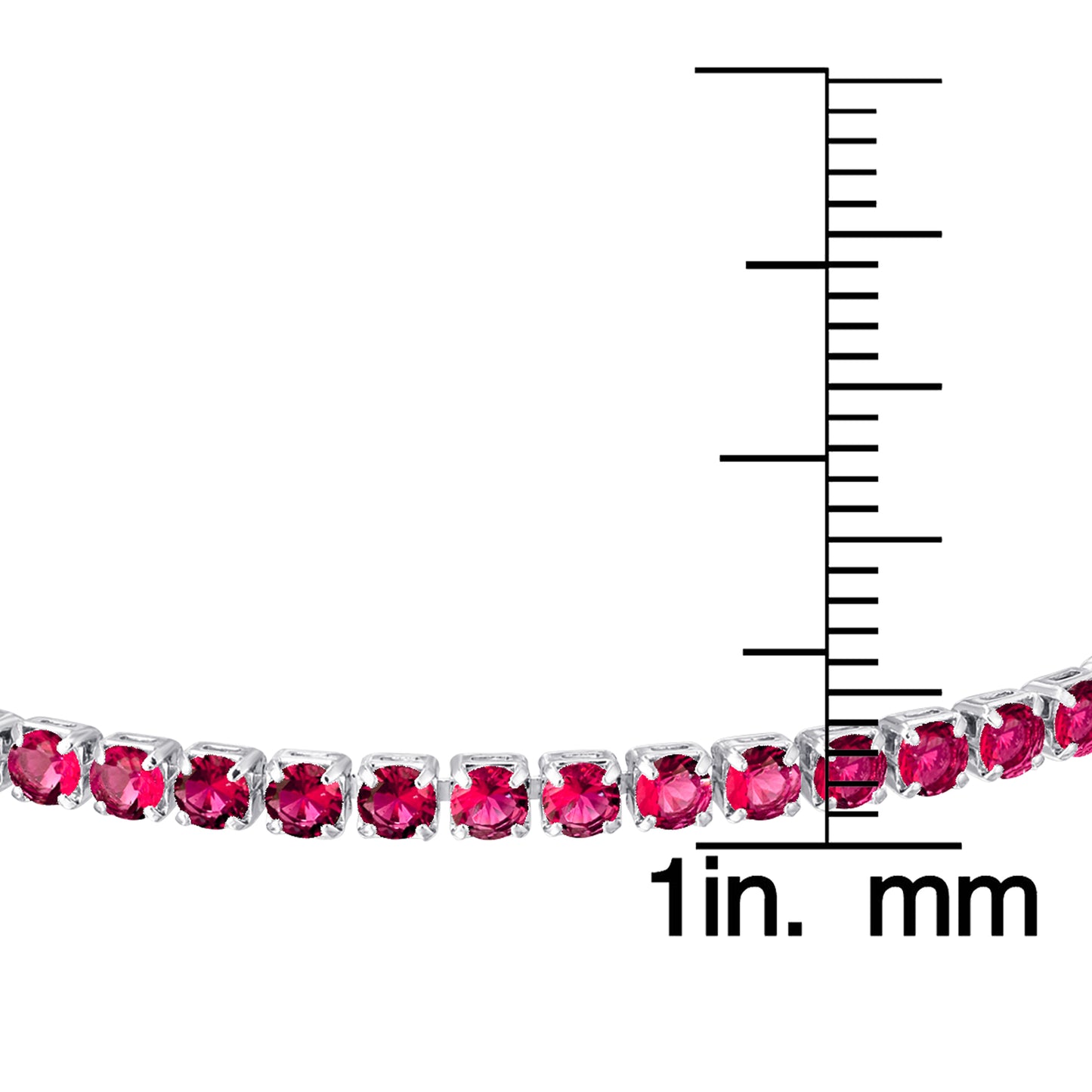 Silver Plated Ruby Cubic Zirconia Tennis Bracelet