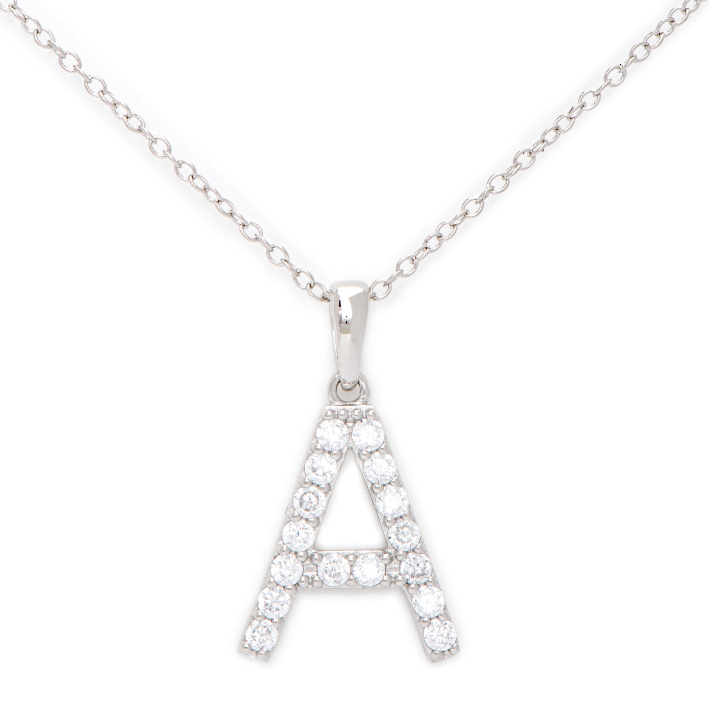 Sterling Silver Cubic Zirconia Initial Pendant