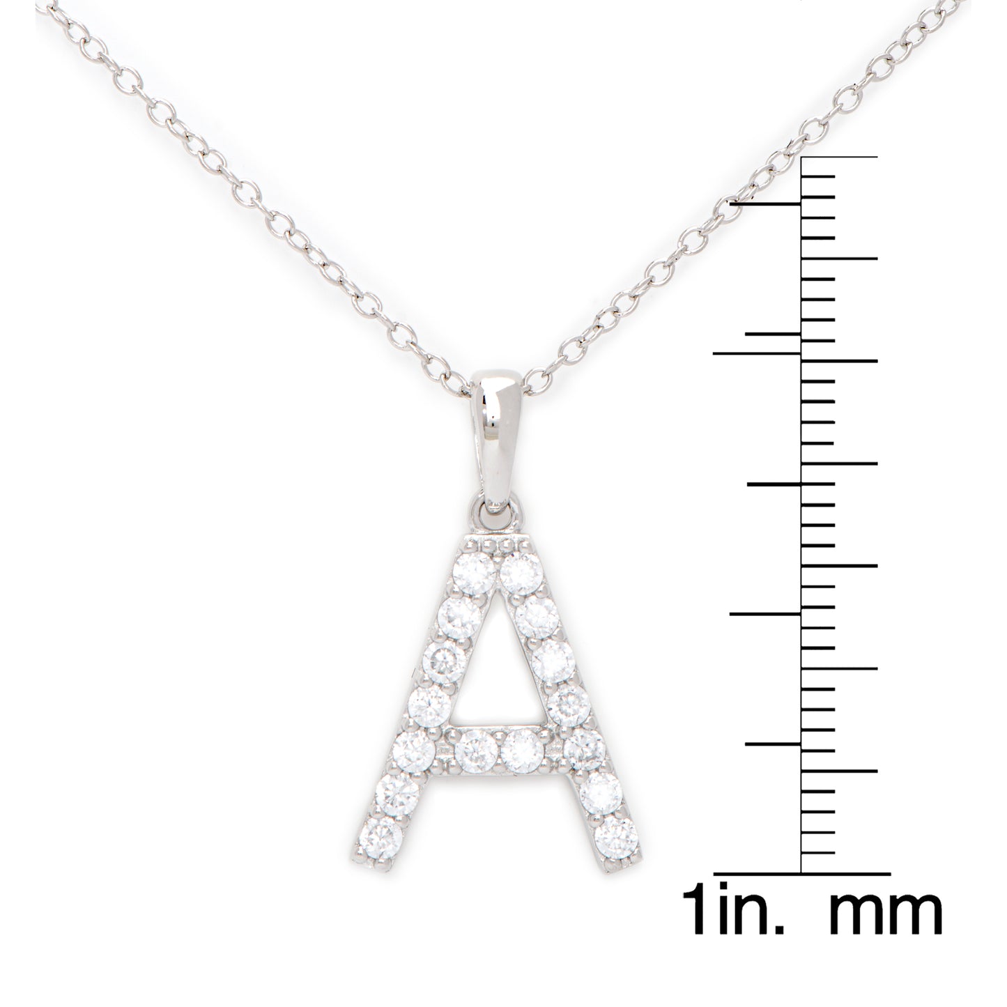 Sterling Silver Cubic Zirconia Initial Pendant